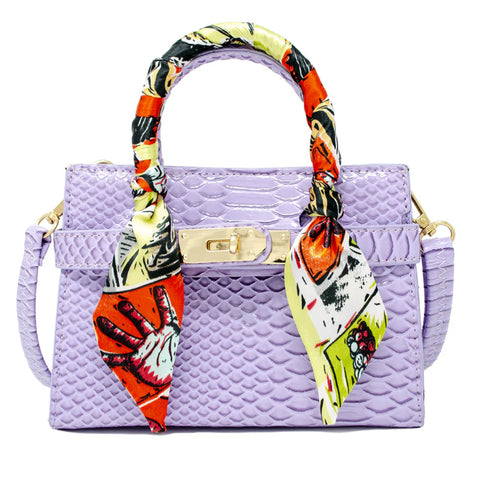 Zomi Gems + Tiny Treats - Crocodile Patent Scarf Handbag