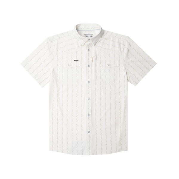 Poncho - The 1836 - White Bluebonnet Stripe