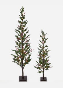 One Hundred 80 Degrees - Lighted Berry Tree - Set of 2