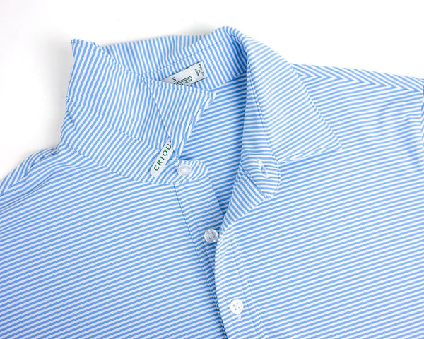 Criquet - Heather Performance Sport Players Shirt - Bluebonnet Hobby Stripe