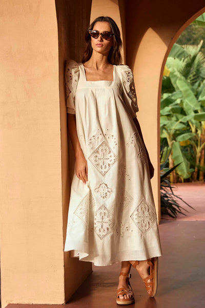Hunter Bell - Waverly Dress - White Eyelet
