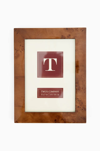 Two's Company - Burled Wood 5" x 7" Photo Frame