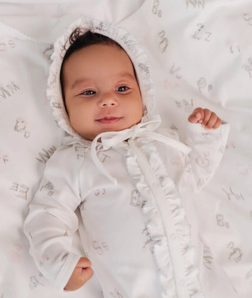 Livly - Alphabet Flowers Sara Ruffled Footie