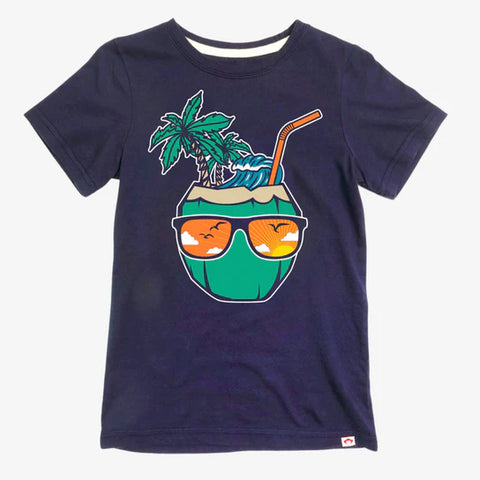 Appaman - Graphic Short Sleeve Tee - Coconut Cool - Navy Blue