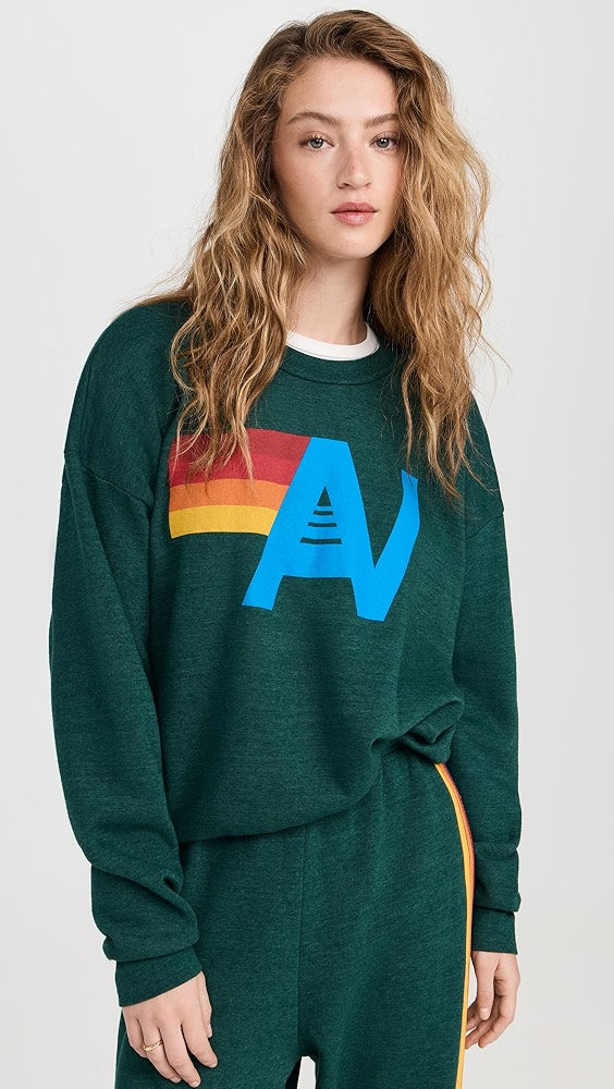 Aviator Nation - Logo Crew Sweatshirt Relaxed - Forest