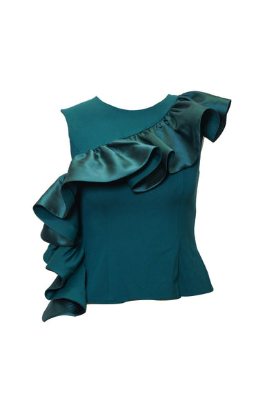 Hutch - Avril Sleeveless Exaggerated Ruffle Top - Emerald