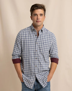 Southern Tide- L/S Barnwell Plaid Sportshirt- Oatmeal