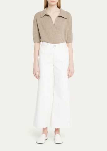 Frame - Le Palazo Crop Raw - White