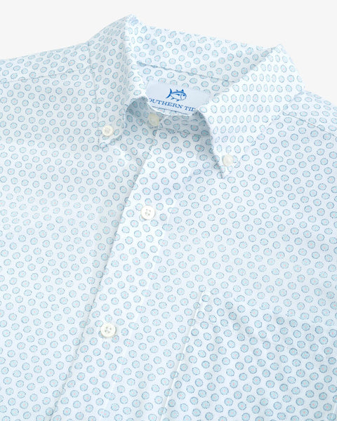 Southern Tide - M's  SS Brr Inter Coastal Floral to See Sportshirt - Wake Blue