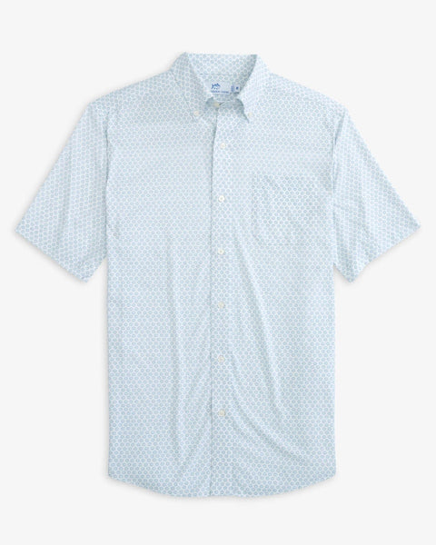 Southern Tide - M's  SS Brr Inter Coastal Floral to See Sportshirt - Wake Blue