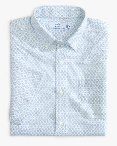 Southern Tide - M's  SS Brr Inter Coastal Floral to See Sportshirt - Wake Blue