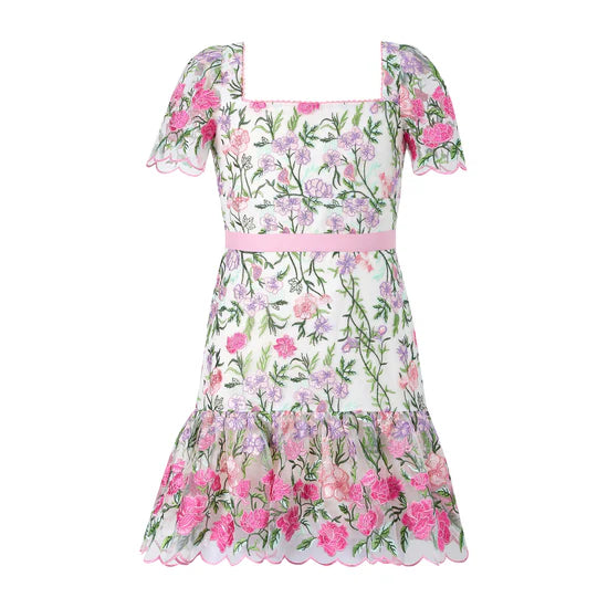 Marlo - Clara Embroidered Mini Dress - Floral