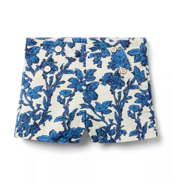 Janie and Jack - Eyelet Top/ Floral Short Set - Bright Blue