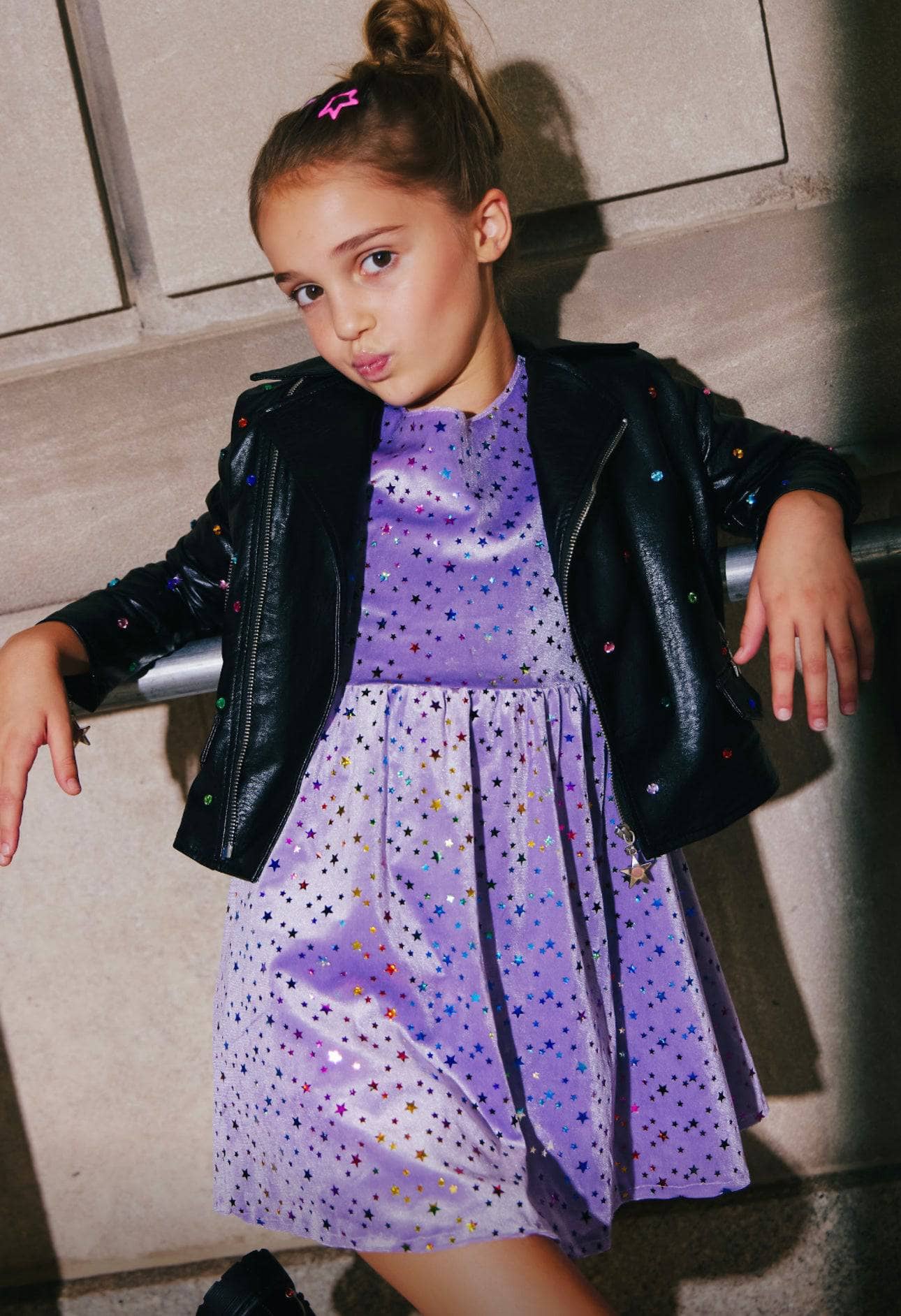 Lola & The Boys - Lavender Sky Velour Dress