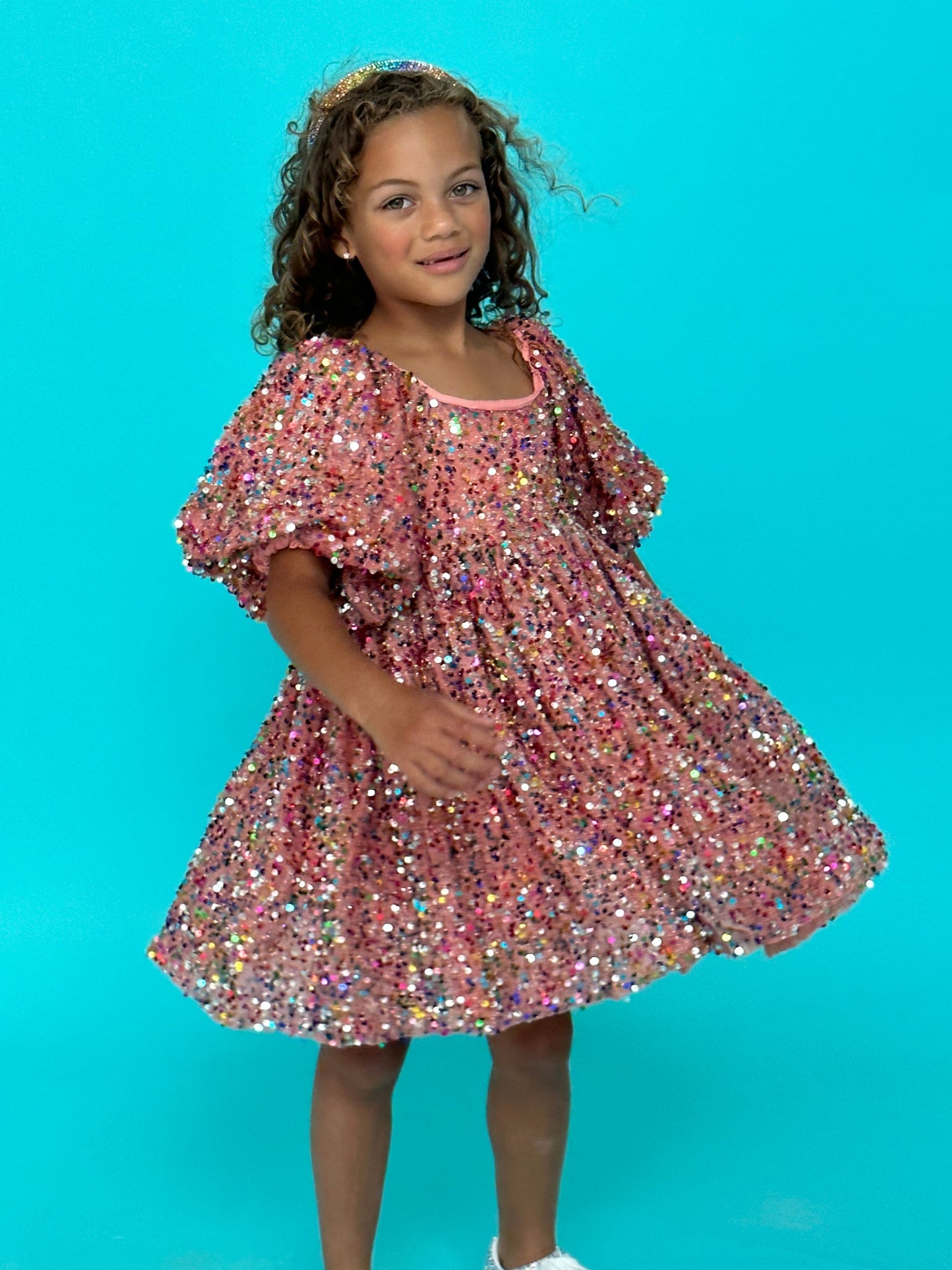 Lola and the Boys - Strawberry Birthday Cake Sequin Dress