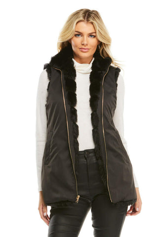 Fabulous Furs - Reversible Zip Vest - Black Mink