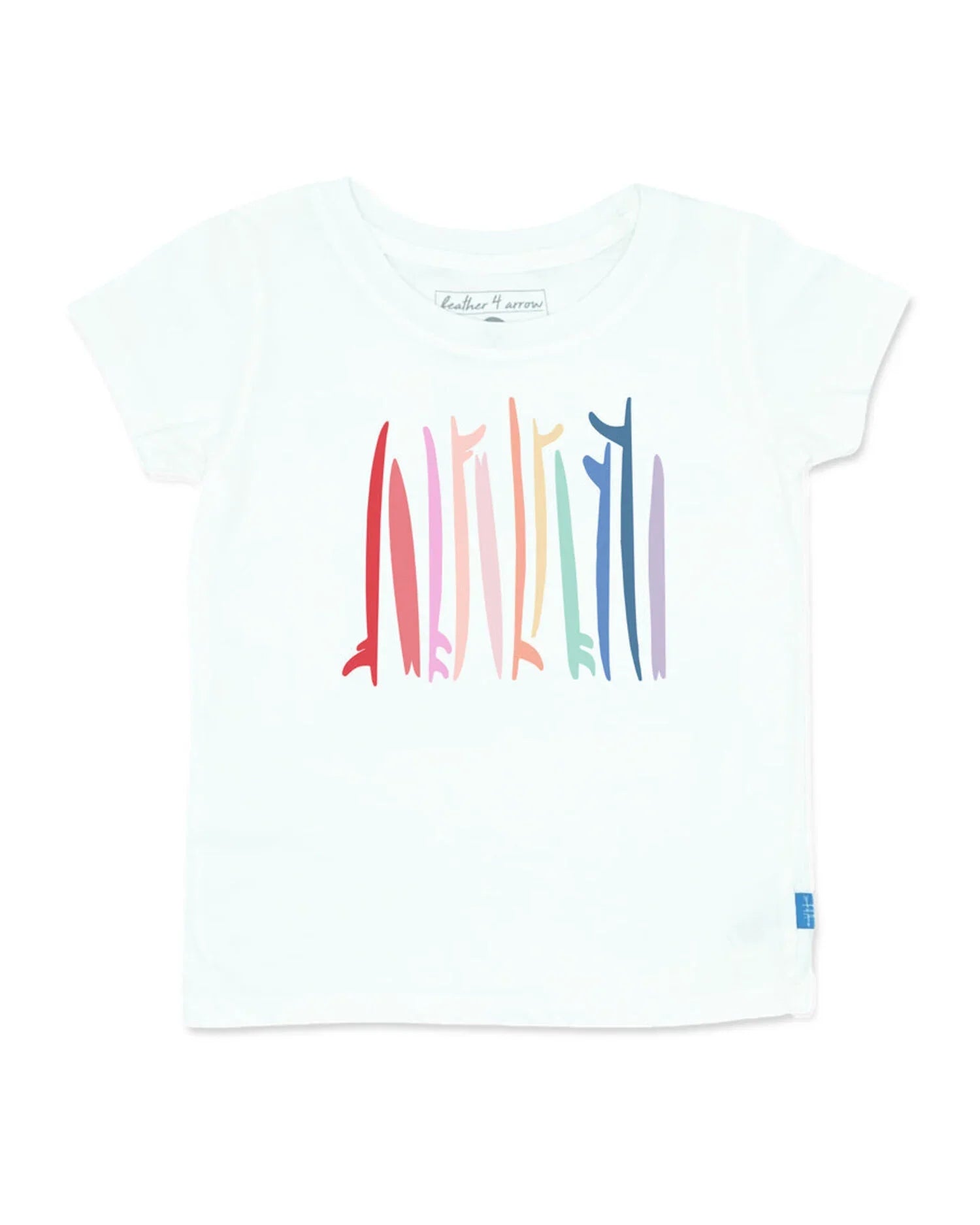 Feather 4 Arrow - Rainbow Surf Tee - White