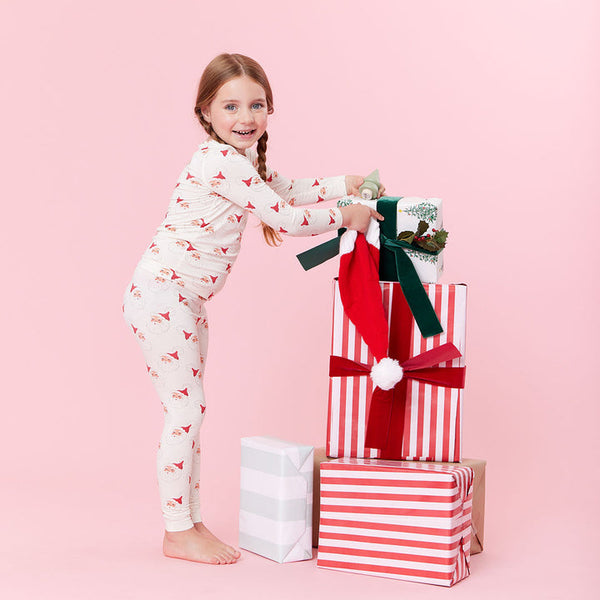 Pink Chicken - Kids Bamboo PJ Set - Small Santas