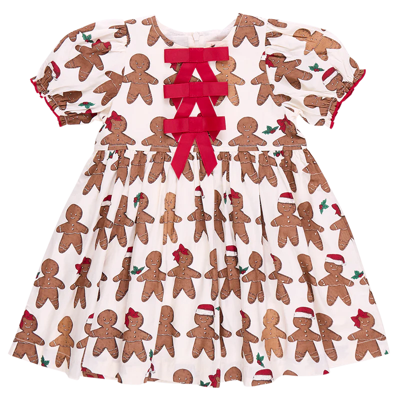 Pink Chicken - Girls Hermione Dress - Gingerbread Cookie