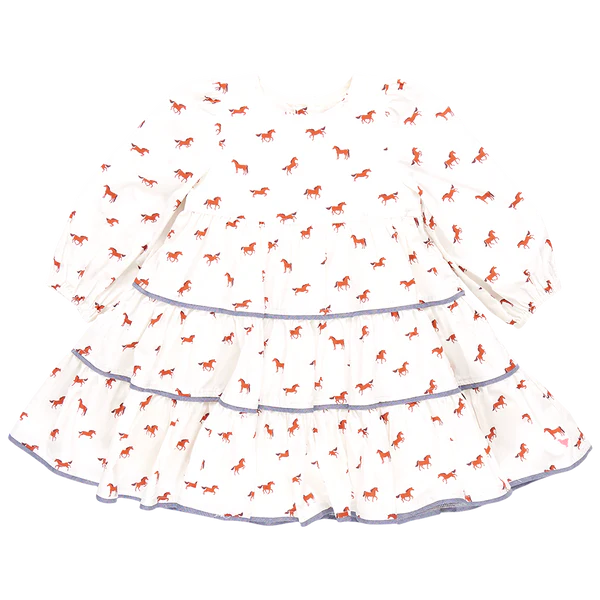 Pink Chicken- Girls Julia Dress- Tiny Horses Dress Annie Jewel and Charlies Pink Chicken- Girls Julia Dress- Tiny Horses Dress Annie Jewel and Charlies