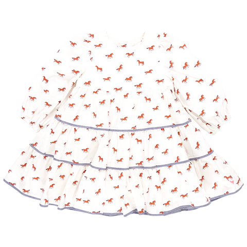 Pink Chicken- Girls Julia Dress- Tiny Horses Dress