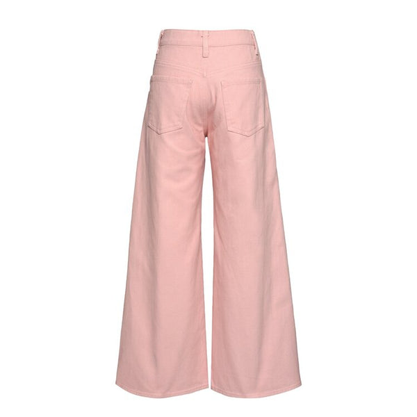 Hannah Banana - Mid Rise Wide Leg Jeans - Pink