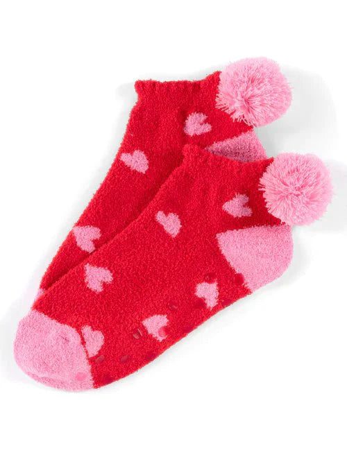 Shiraleah- Red Hearts Home Socks