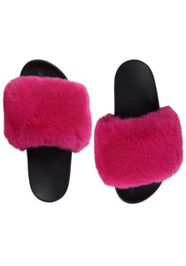 Fabulous Furs - Fur Slides - Hot Pink