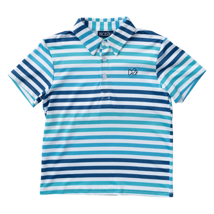 Prodoh - Baby Boy Pro Performance Polo Ethereal Sea Multi Stripe