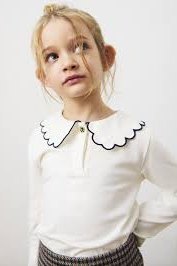 Mayoral - Long Sleeve Peter Pan Collar Polo w/ Houndstooth Pants - Soy