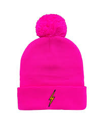 Aviator Nation - Pom Pom Ribbed Beanie - Hot Pink