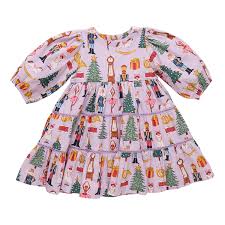 Pink Chicken - Girls Peachy Dress - Lavender Nutcracker