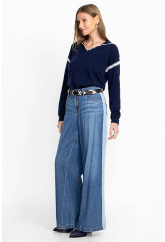 Johnny Was - Blanket Stitch Wide Leg Jean