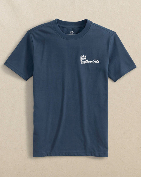 Southern Tide- Y Surf Excursion Tee- Aged Denim