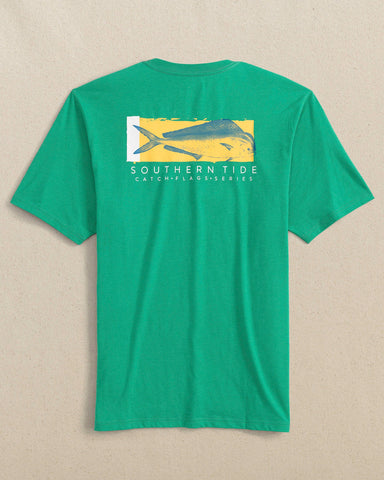 Southern Tide - Mahi Mahi Catch Flags Heather Tee - Jade Green