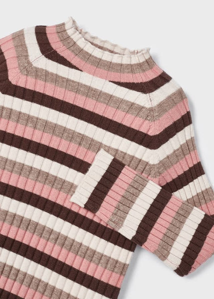 Mayoral - Rib Mock Neck Sweater - Nude Choco