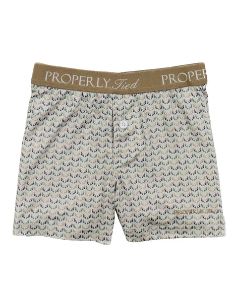 Properly Tied Boys Inlet Boxer- Terra Camo, Antlers, Flock, Pointer, Fresh Catch