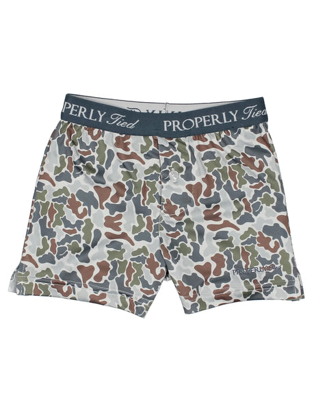 Properly Tied Boys Inlet Boxer- Terra Camo, Antlers, Flock, Pointer, Fresh Catch