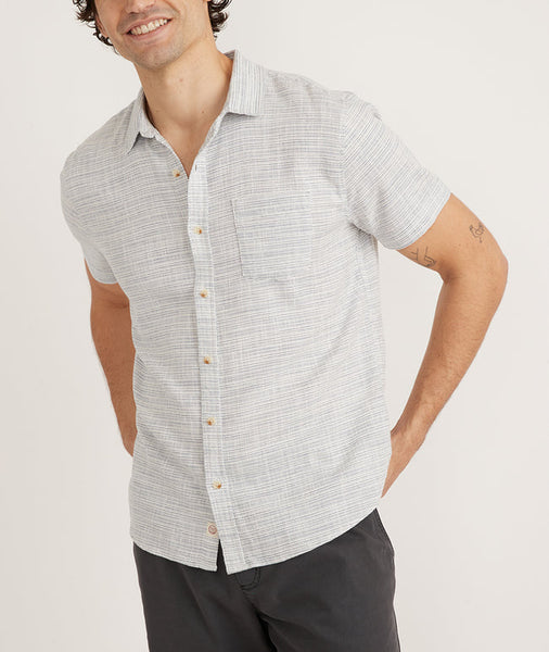 Marine Layer - S/S Stretch Selvage Stripe Shirt Blue Mini Stripe