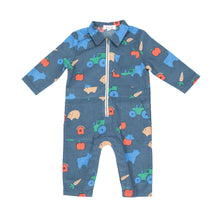 Angel Dear - Family Farm Retro Jumpsuit - Blue