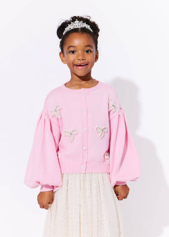 Lola & the Boys - Pearl Bow Cardigan