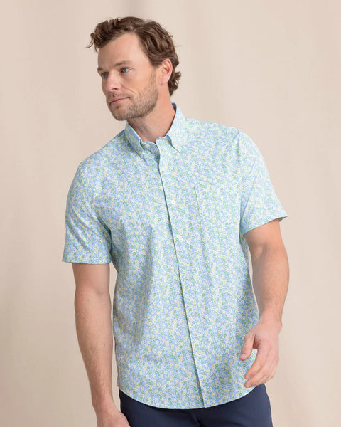 Southern Tide - M SS IC Petal Party Sportshirt - Tuscan Sun