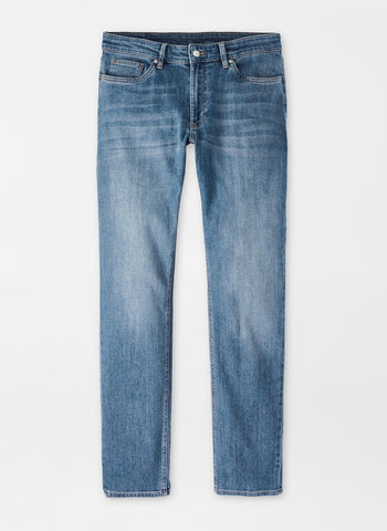 Peter Millar - Vintage Washed Five-Pocket Denim - Medium Wash Indigo