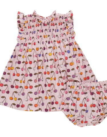 Pink Chicken - Baby Girls Stevie Dress Set - Cloud Pink Cherry