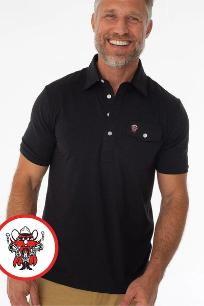 Criquet - Performance Polo - Black Texas Tech