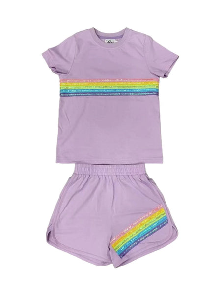 Lola & the Boys - Rainbow Sequin Short Set