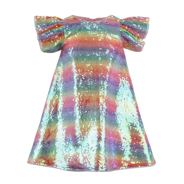 Lola & The Boys- Sequin Rainbow Shimmer Dress