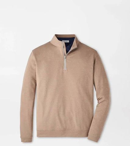 Peter Millar - Perth Melange Performance Quarter-Zip - Polar Brown