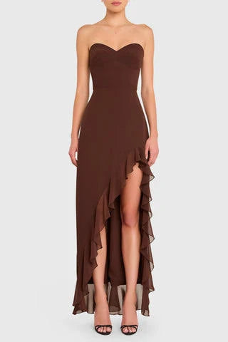 Amanda Uprichard- Eden Gown - Cocoa
