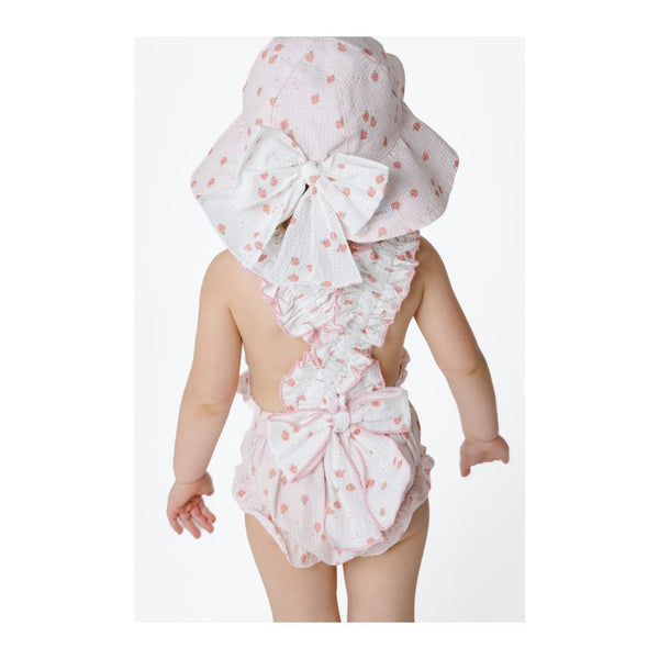 Sal & Pimenta - Strawberry Juice Cotton Frilled Swimsuit